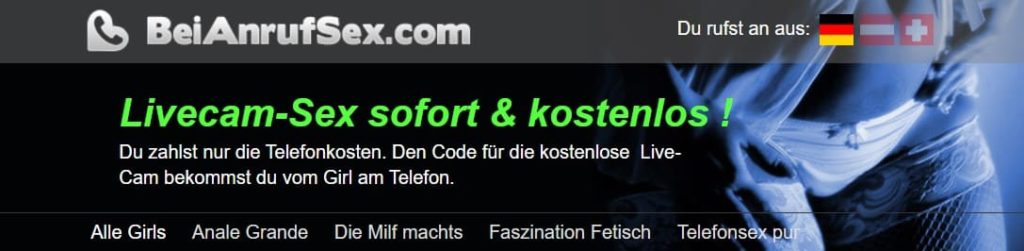 Beianrufsex.com - Screenshot Telefonsex